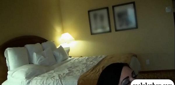  Two big boobs women shared a big fat cock in hotel room